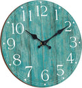 12 Inch Wall Clock, Silent Battery Operated Analog Clock, Teal
