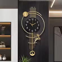 Tick & Decor Modern Luxury Metal Wall Clock with Deer Motif & Pendulum – Premium Wall Art